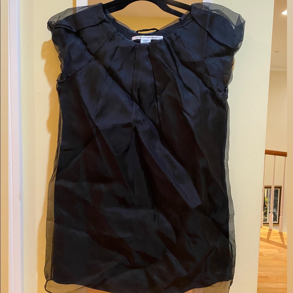 Diane von Furstenberg Black Silk Sleeveless Top